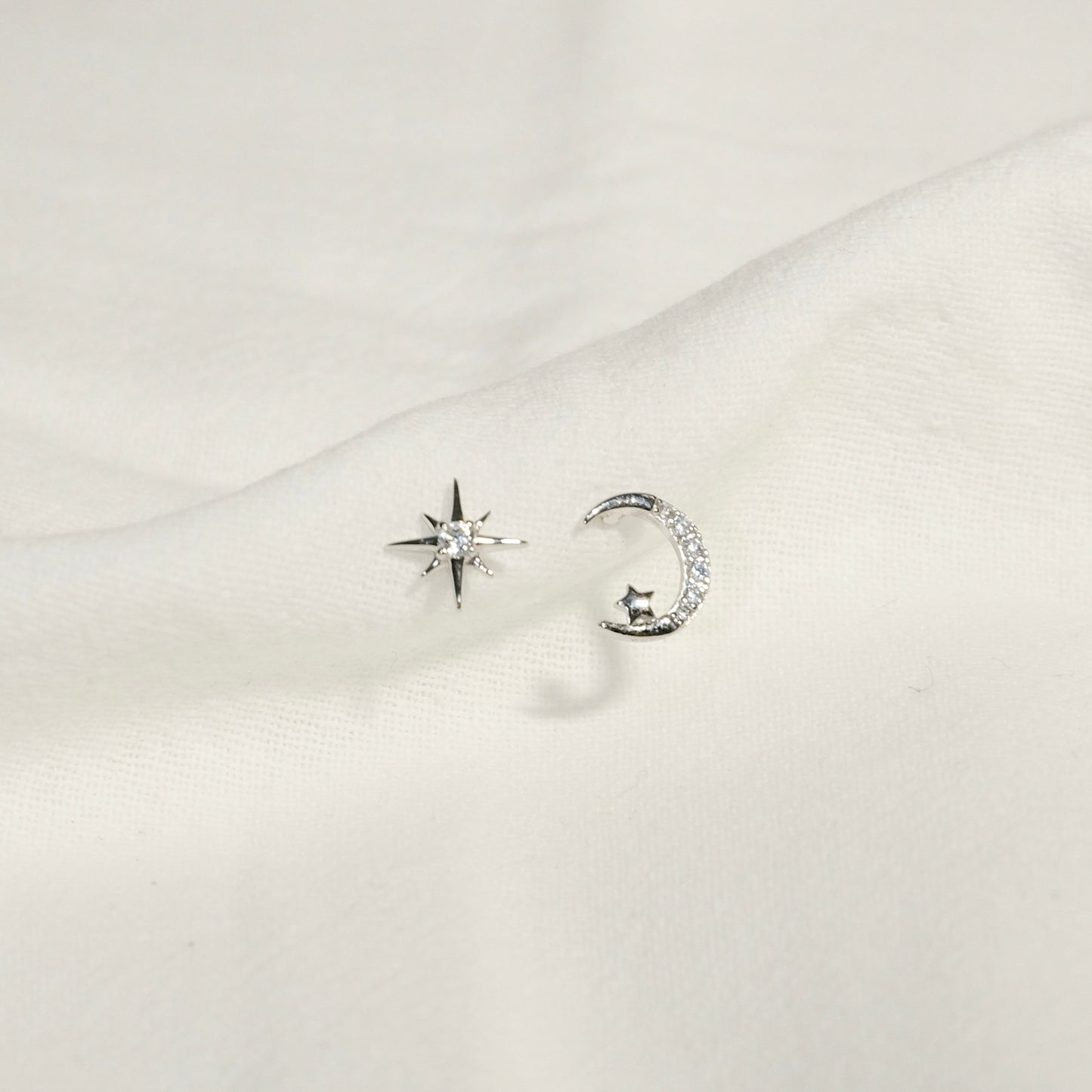 Cleo Star Crescent Stud Earring