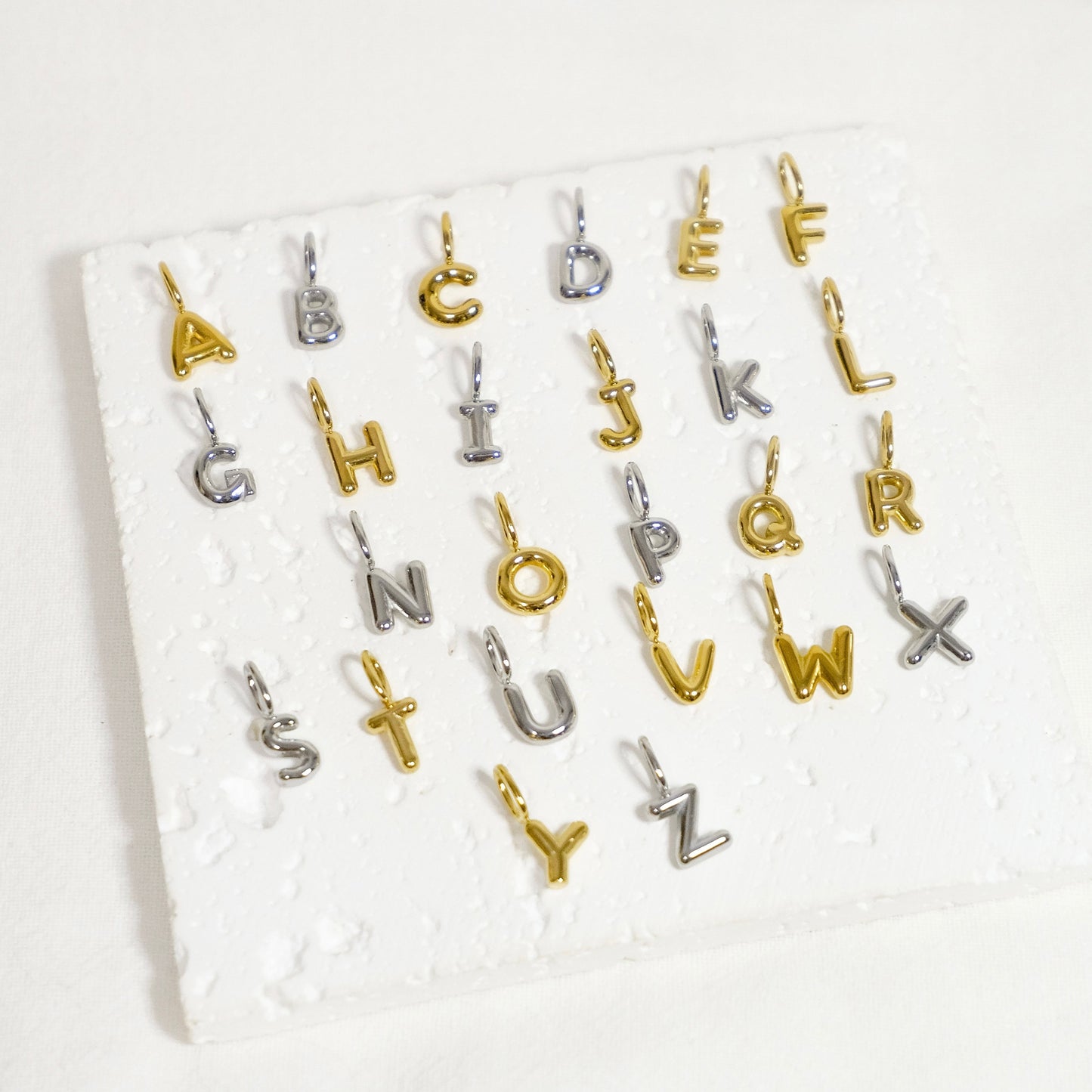 Bubble Initial Necklace (Birthstone/Pearl)