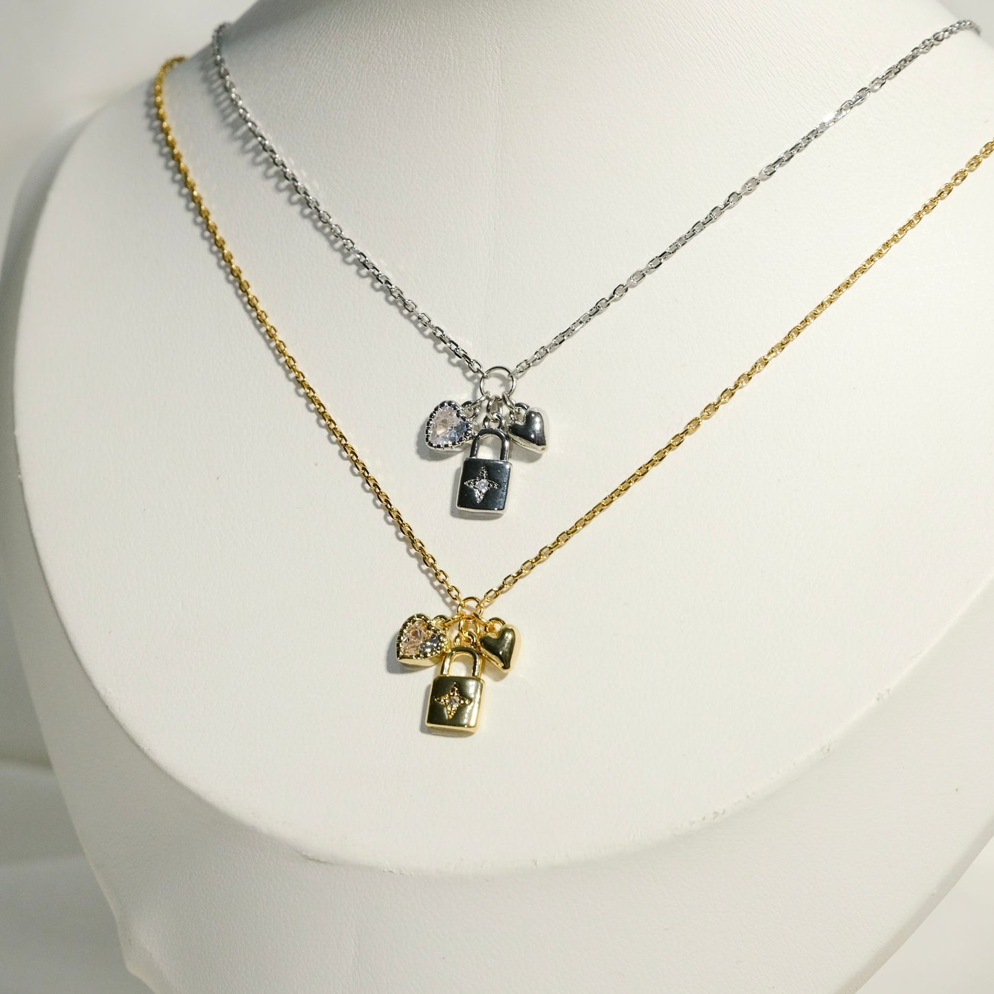 Cassie Lock Charm Necklace