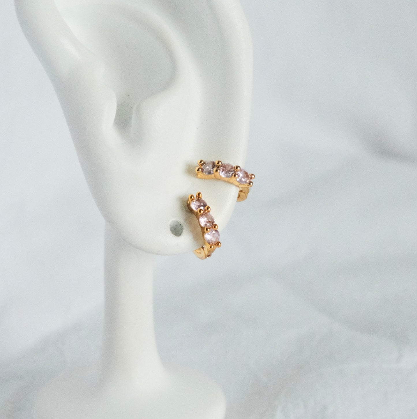 Aurelia Pink Mini Hoop Earrings