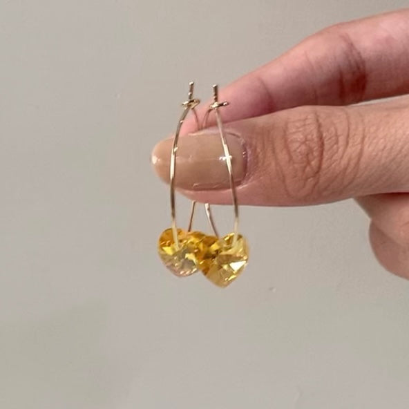 Gold Birthstone Hoops