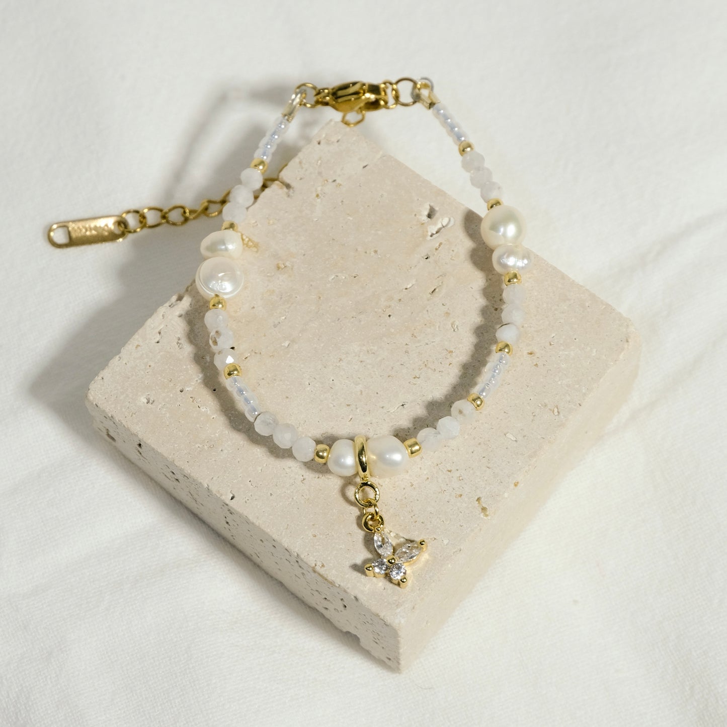 Butterfly Charm Beaded Bracelet
