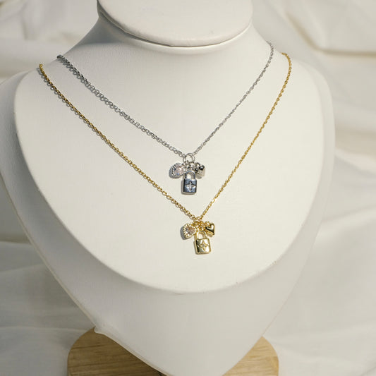 Cassie Lock Charm Necklace
