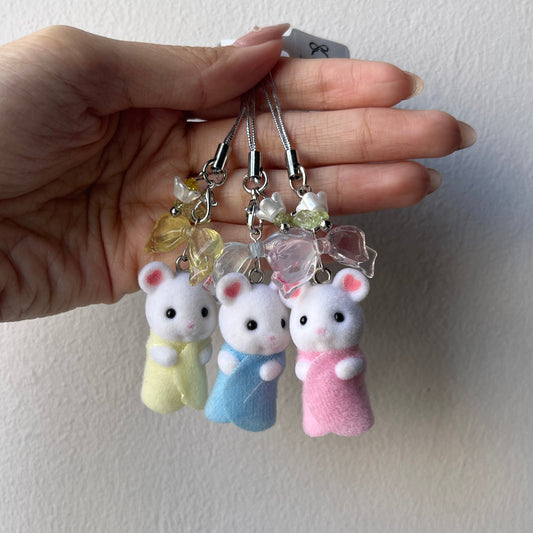 Mouse Triplets Sylvanian Families Keychain