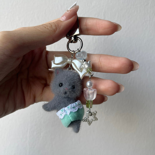 Black Persian Cat Sylvanian Families Keychain
