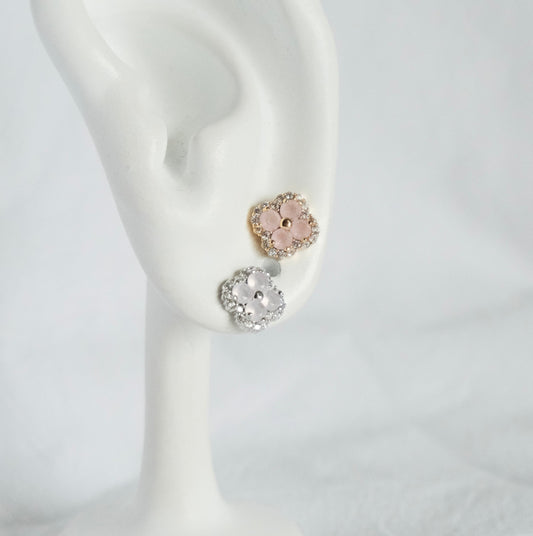 Clovelle Pink Clover Stud Earrings