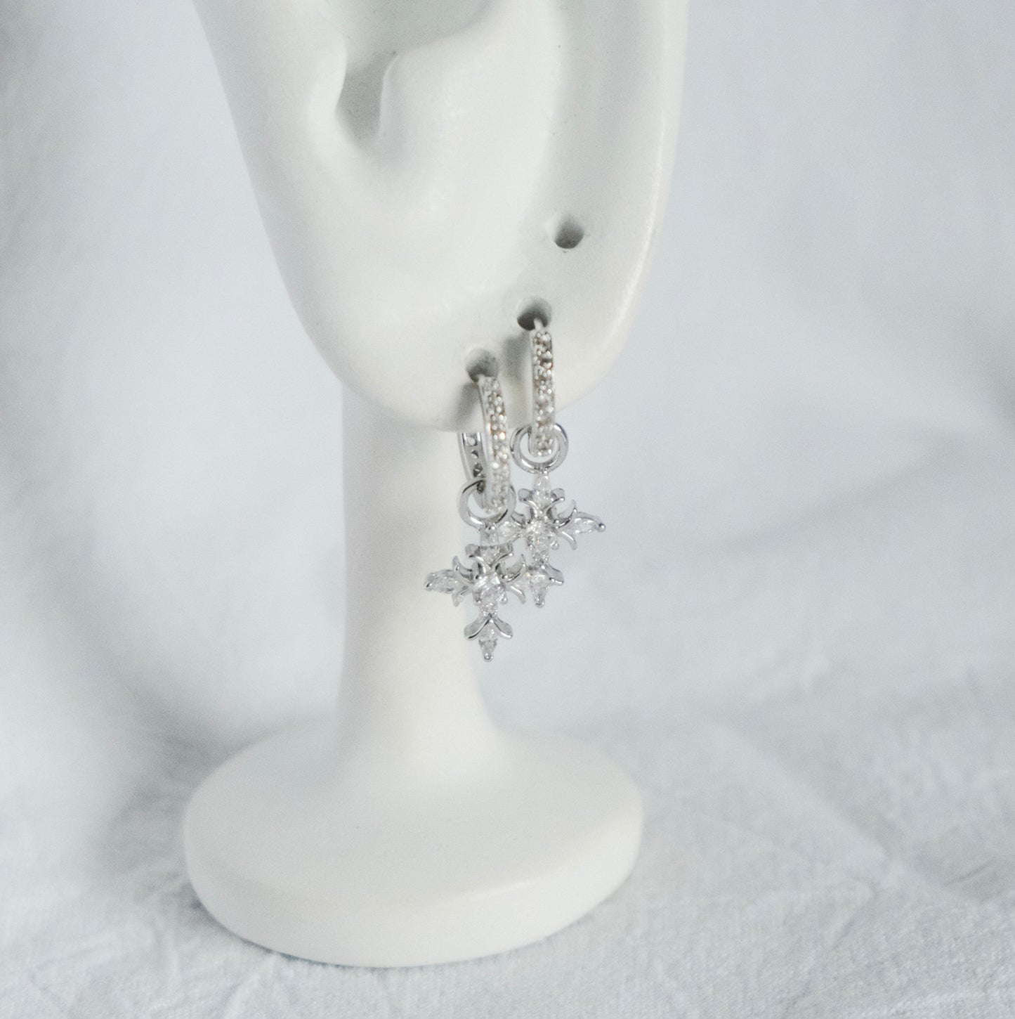Estelle Cross Hoop Earrings