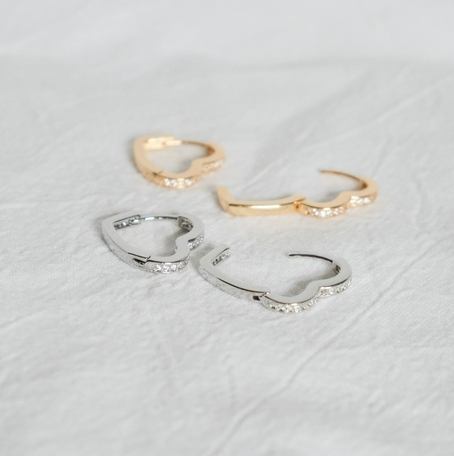 Roselle Heart Hoop Earrings