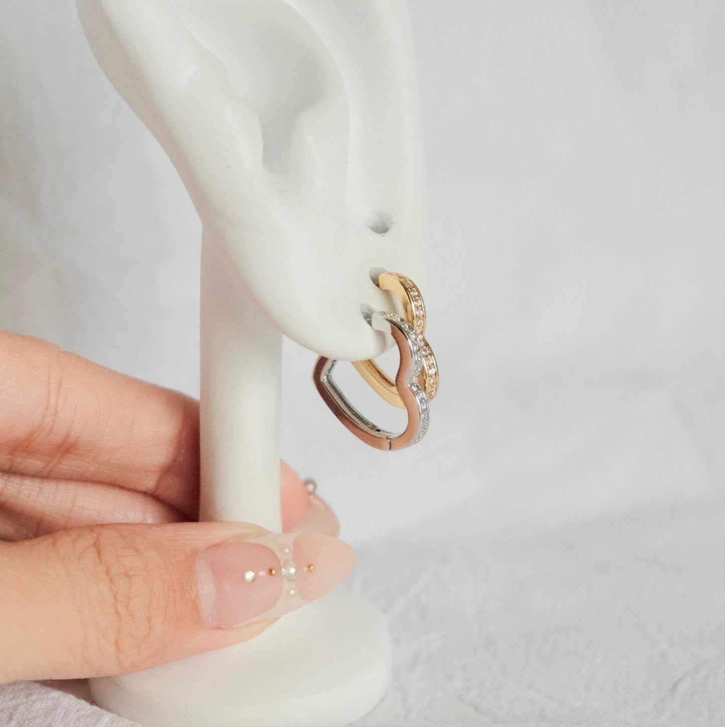 Roselle Heart Hoop Earrings